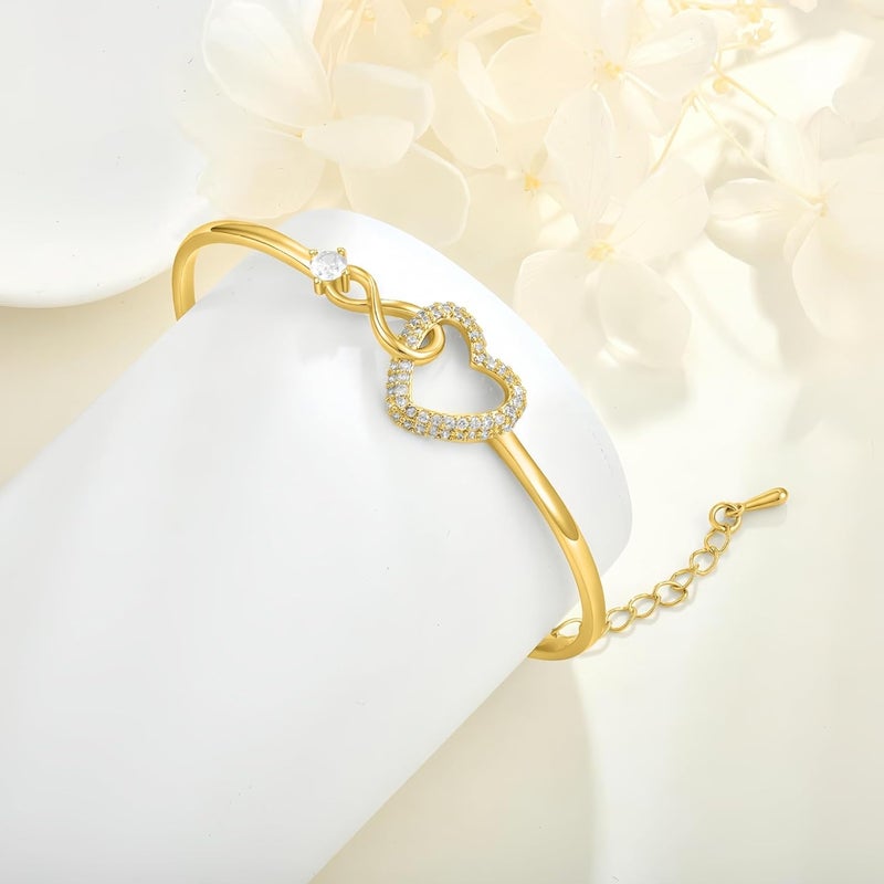 DivaGlamz To My Daughter Forever Connected Bracelet, Infinity Forever Love Heart Bracelets You Are Always In Mine From Mom Cubic Zirconia Adjustable Inspirational Gift Jewelry - Image 5